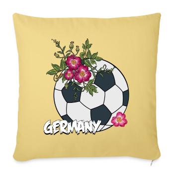 Football avec des roses - Coussin et housse de 45 x 45 cm - jaune délavé - Devant