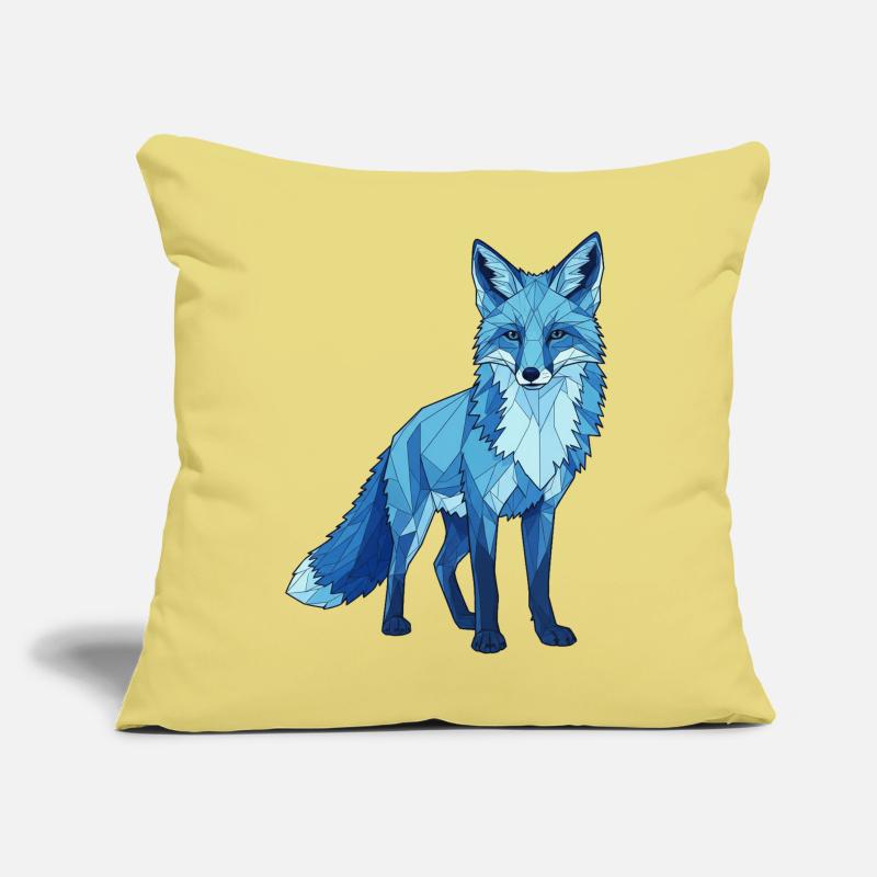 Blauer Polygonfuchs Sofakissen mit Füllung 45 x 45 cm