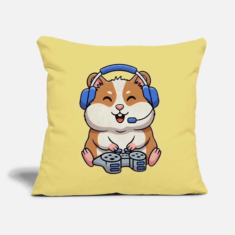 Hamsters while gaming Sofa pillow with filling 45cm x 45cm