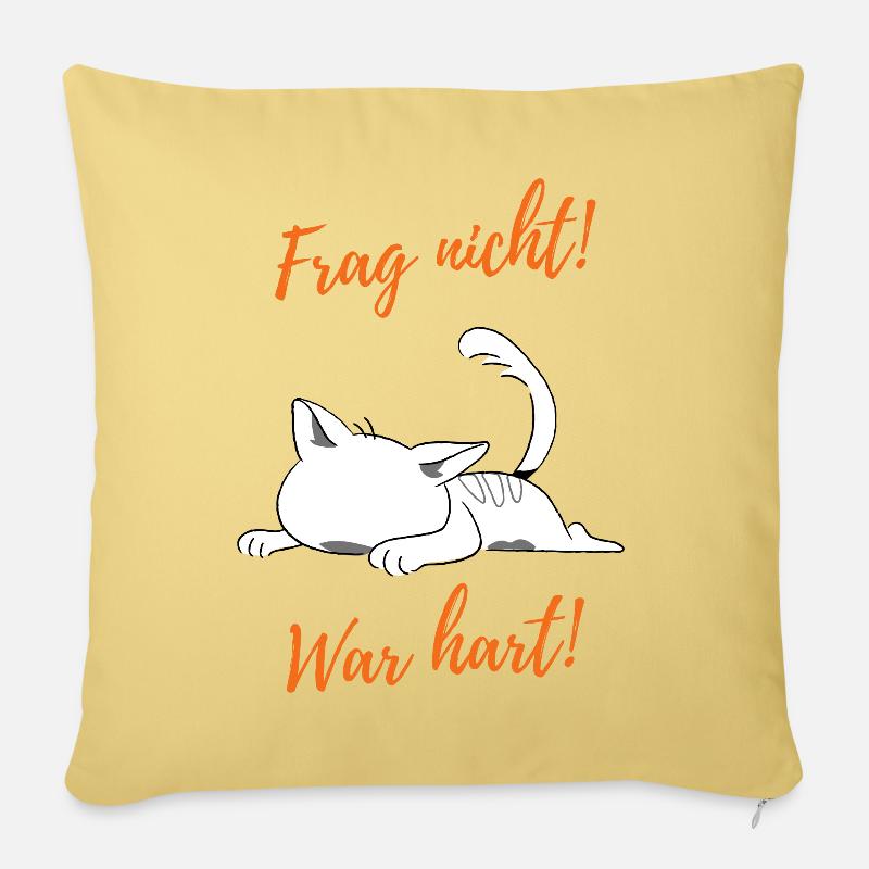 Frage nicht! War hart! - Sofakissen mit Füllung 45 x 45 cm - Hellgelb