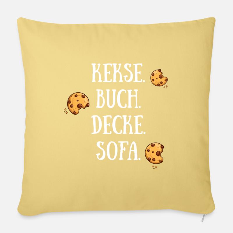 Kekse Buch Decke Sofa - Sofakissen mit Füllung 45 x 45 cm - Hellgelb
