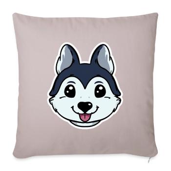 Kawaii Husky Dog Lover Puppy - Sofa pillow with filling 45cm x 45cm - light taupe - Front