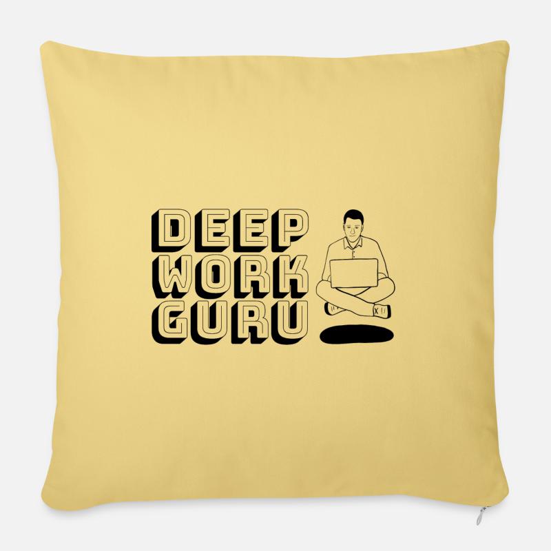 Deep Work Guru - Sofakissen mit Füllung 45 x 45 cm - Hellgelb