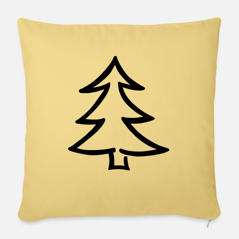 Tannenbaum - Sofakissen mit Füllung 45 x 45 cm - Hellgelb