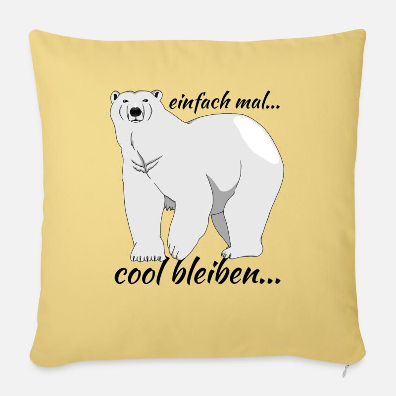Eisbär "einfach mal cool bleiben..." - Sofakissen mit Füllung 45 x 45 cm - Hellgelb