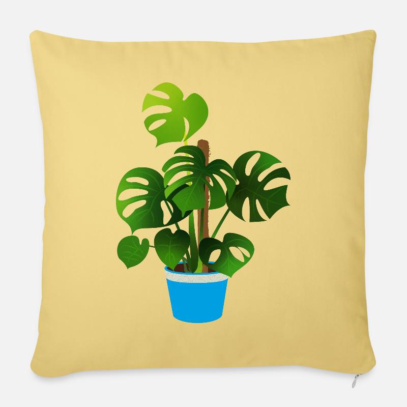 Monstera Deliciosa - Sofakissen mit Füllung 45 x 45 cm - Hellgelb