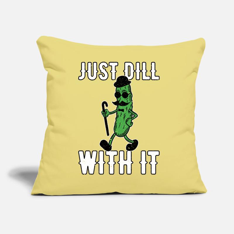 Amusez-vous simplement avec la moustache rétro rétro de concombre Coussin et housse de 45 x 45 cm