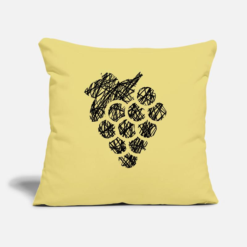 Grape Scribble Painted Black Idée cadeau Coussin et housse de 45 x 45 cm
