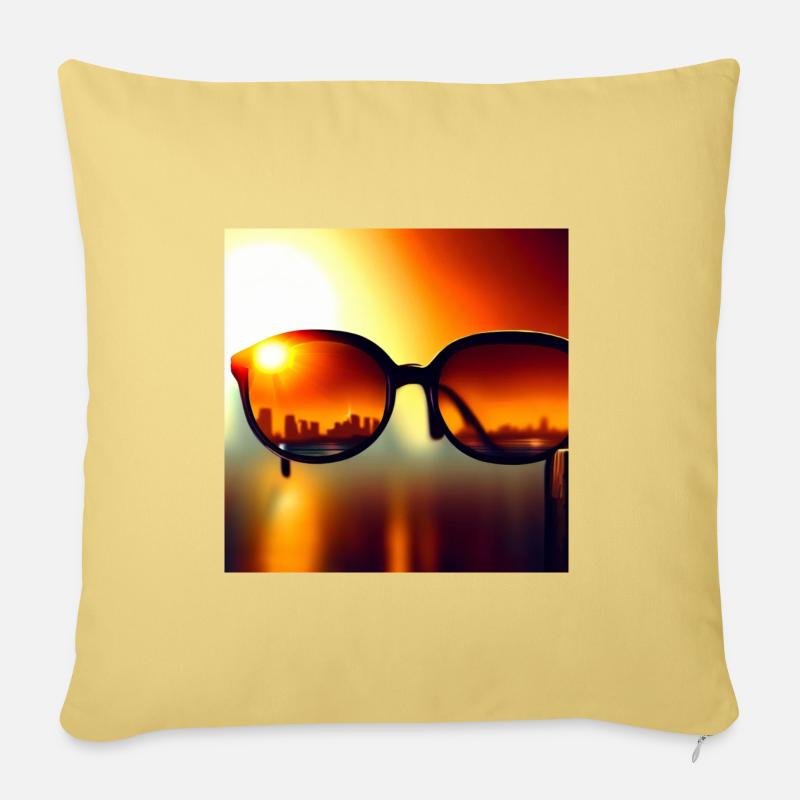 Sunglass-Skyline - Sofakissen mit Füllung 45 x 45 cm - Hellgelb