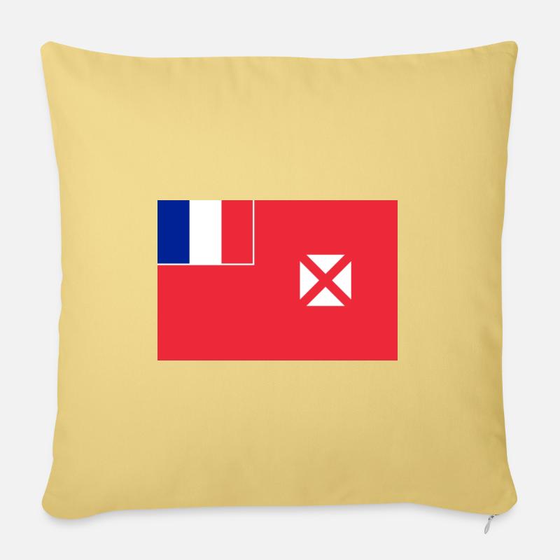 Drapeau Wallis-et-Futuna - Coussin et housse de 45 x 45 cm - jaune délavé