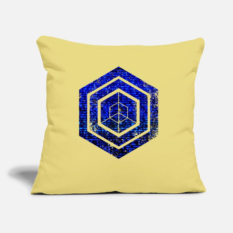 Codage géométrique du programmeur de programmation hexagonale Coussin et housse de 45 x 45 cm