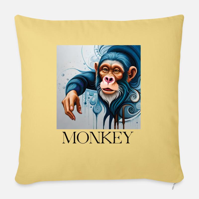 MONKEY - Sofakissen mit Füllung 45 x 45 cm - Hellgelb