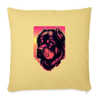 Années 80 Rottweiler Synthwave Dog Gift Rétro - Coussin et housse de 45 x 45 cm - jaune délavé - Devant
