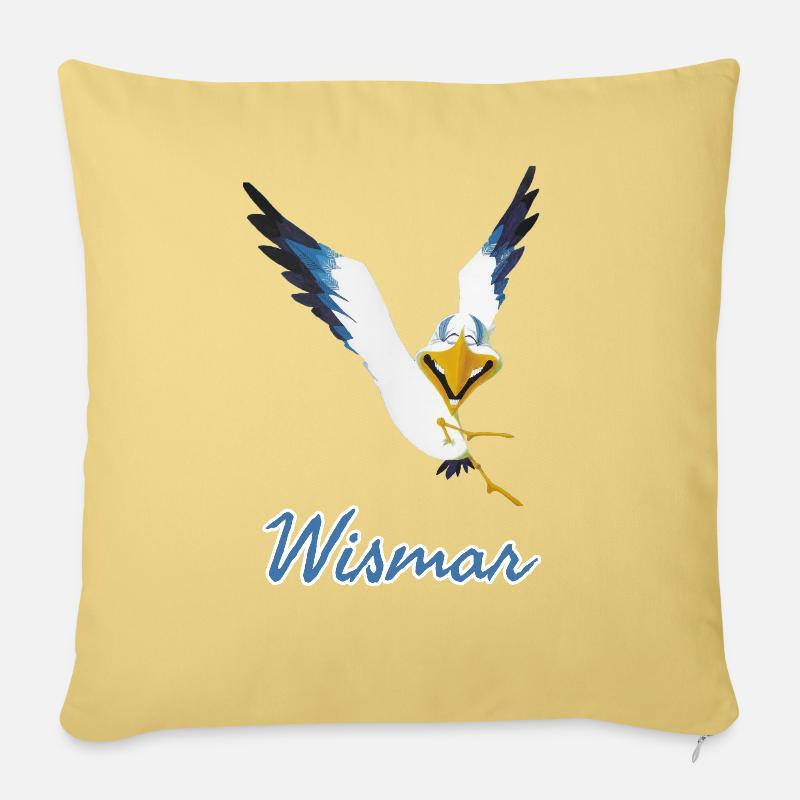 Lachmöwe Wismar - Sofakissen mit Füllung 45 x 45 cm - Hellgelb
