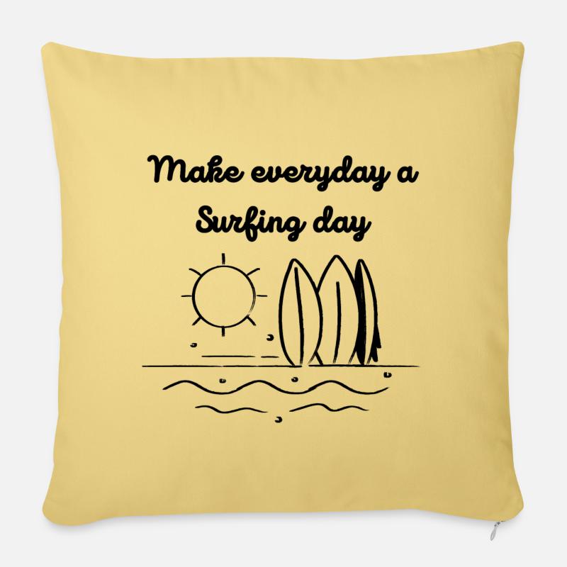 Surf, Make every day a Surfing day - Sofakissen mit Füllung 45 x 45 cm - Hellgelb