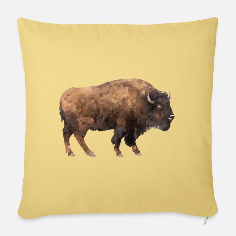 Bison - Sofakissen mit Füllung 45 x 45 cm - Hellgelb