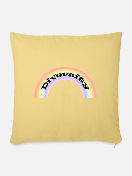 Diversity Regenbogen - Pride LGBTQIA+ - Sofakissen mit Füllung 45 x 45 cm - Hellgelb