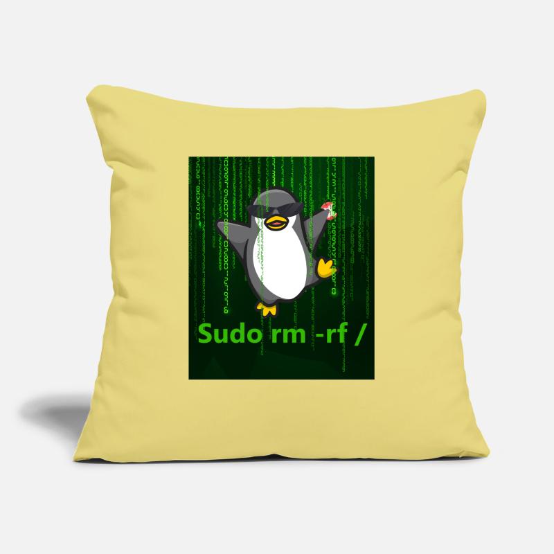 Pingouin Linux Sudo Coussin et housse de 45 x 45 cm