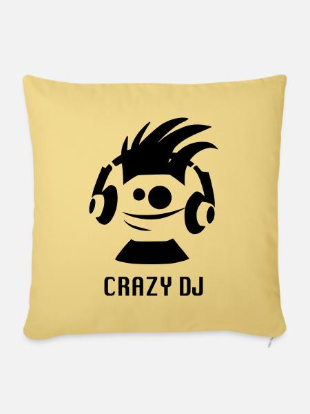 CRAZY DJ - Sofakissen mit Füllung 45 x 45 cm - Hellgelb