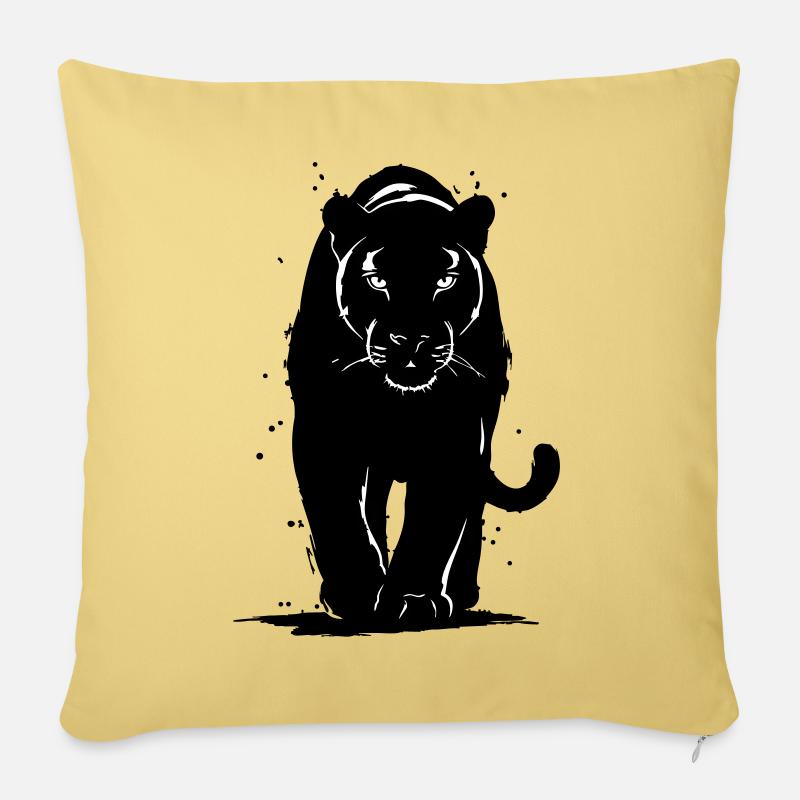 Panther - Sofakissen mit Füllung 45 x 45 cm - Hellgelb