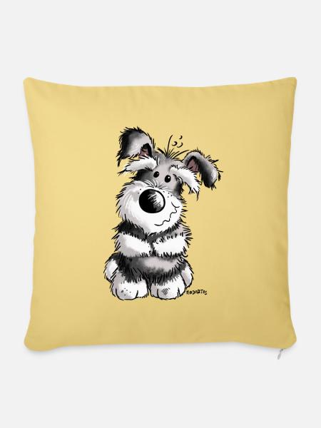 Süßer Schnauzer - Sofakissen mit Füllung 45 x 45 cm - Hellgelb