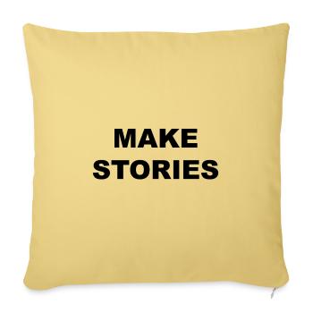 Make Stories Apparel - Black - Sofa pillow with filling 45cm x 45cm - washed yellow - Front