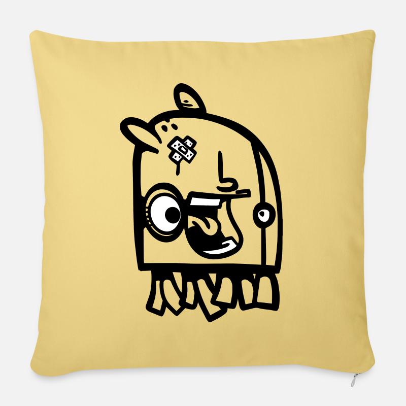 Kleines Monster - Sofakissen mit Füllung 45 x 45 cm - Hellgelb
