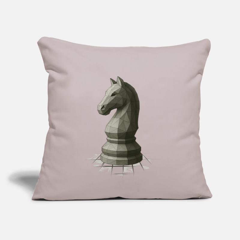 Conception du cavalier d’échecs à faible polygonisme Coussin et housse de 45 x 45 cm