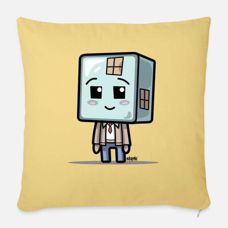Cubeman - Sofakissen mit Füllung 45 x 45 cm - Hellgelb