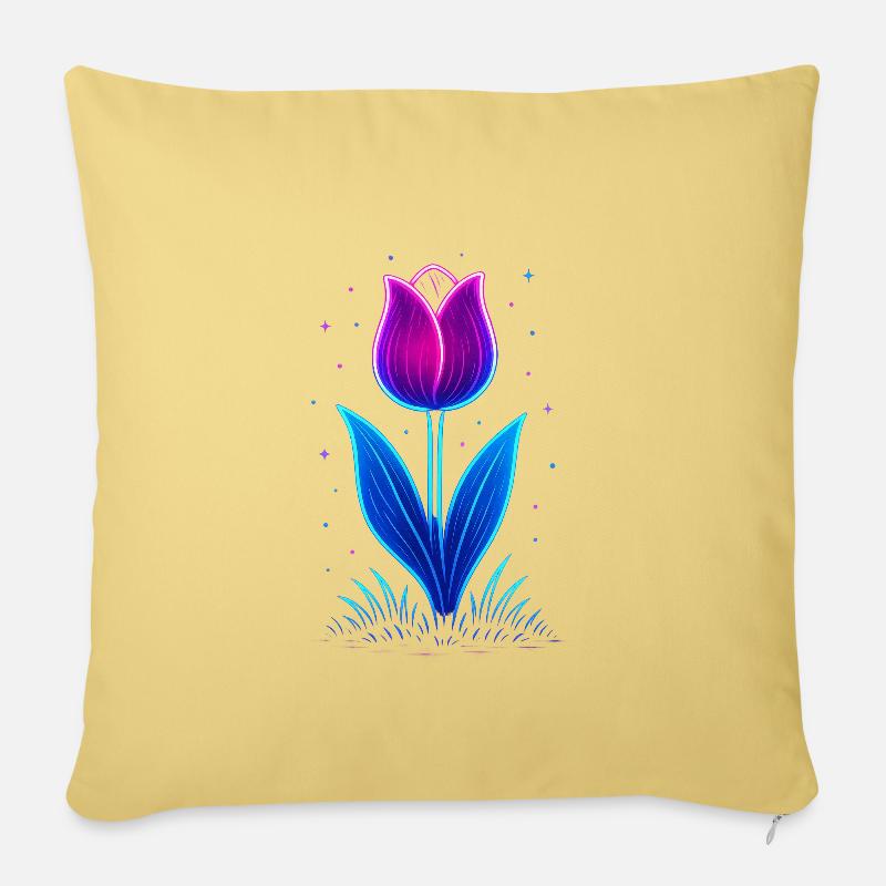 Neon Tulpe - Sofakissen mit Füllung 45 x 45 cm - Hellgelb