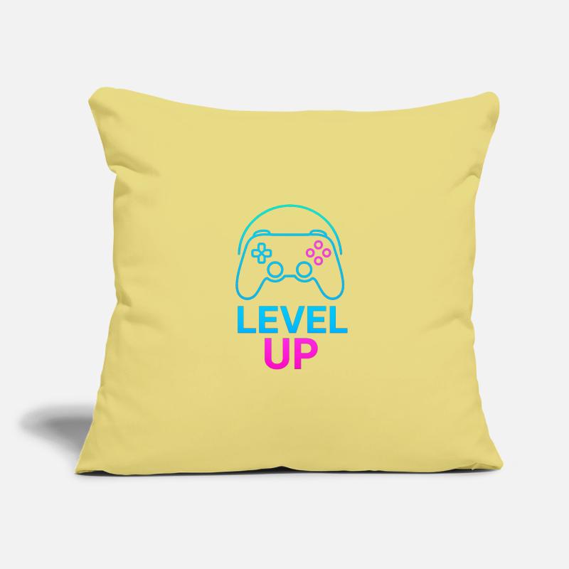 Level Up Neon Controller Graphics Sofa pillow with filling 45cm x 45cm