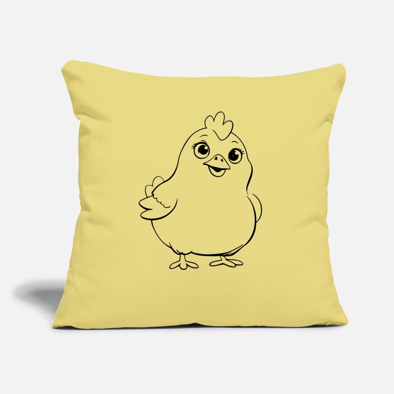 Questioning chicken as vector illustration Sofa pillow with filling 45cm x 45cm
