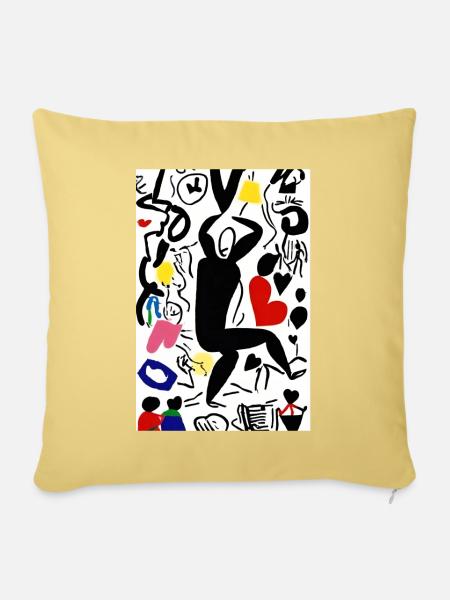 T-Shirt-Sweatshirt Danse d'Amour - Sofakissen mit Füllung 45 x 45 cm - Hellgelb