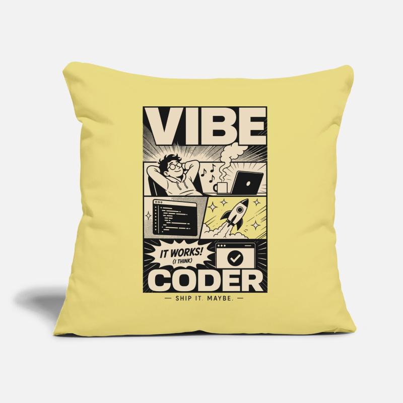 Vibe Coder Programmer Humor Sofakissen mit Füllung 45 x 45 cm