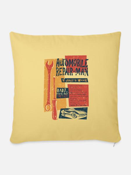 Automobile Repairman - Sofakissen mit Füllung 45 x 45 cm - Hellgelb
