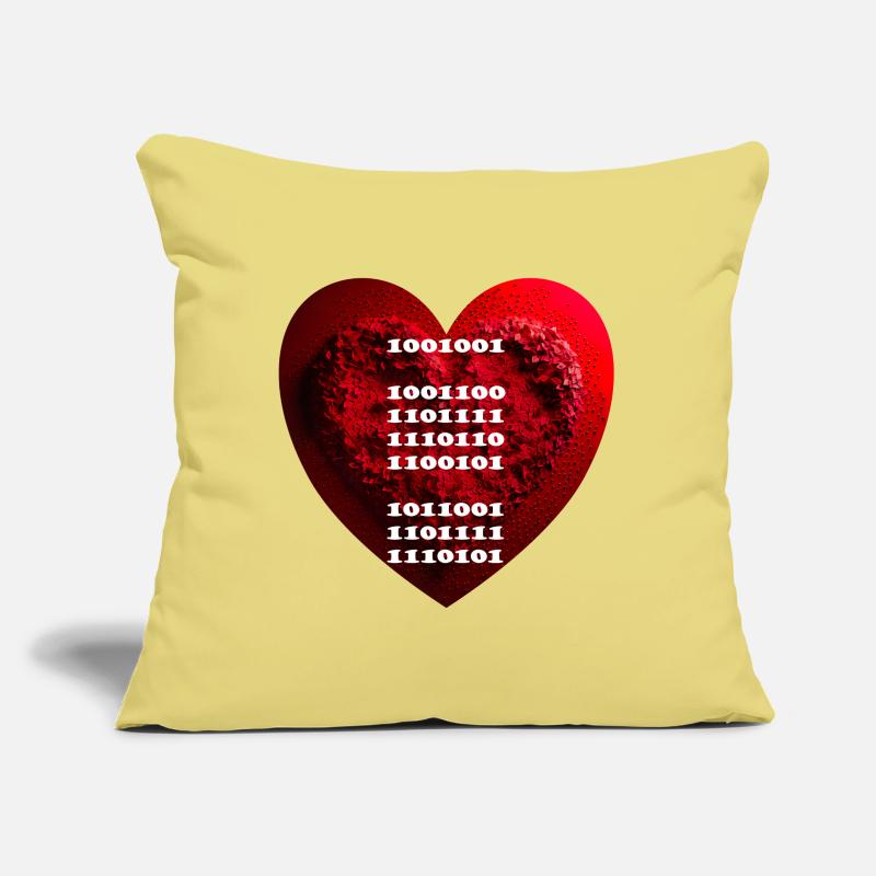 Encrypted declaration of love in binary code Sofa pillow with filling 45cm x 45cm