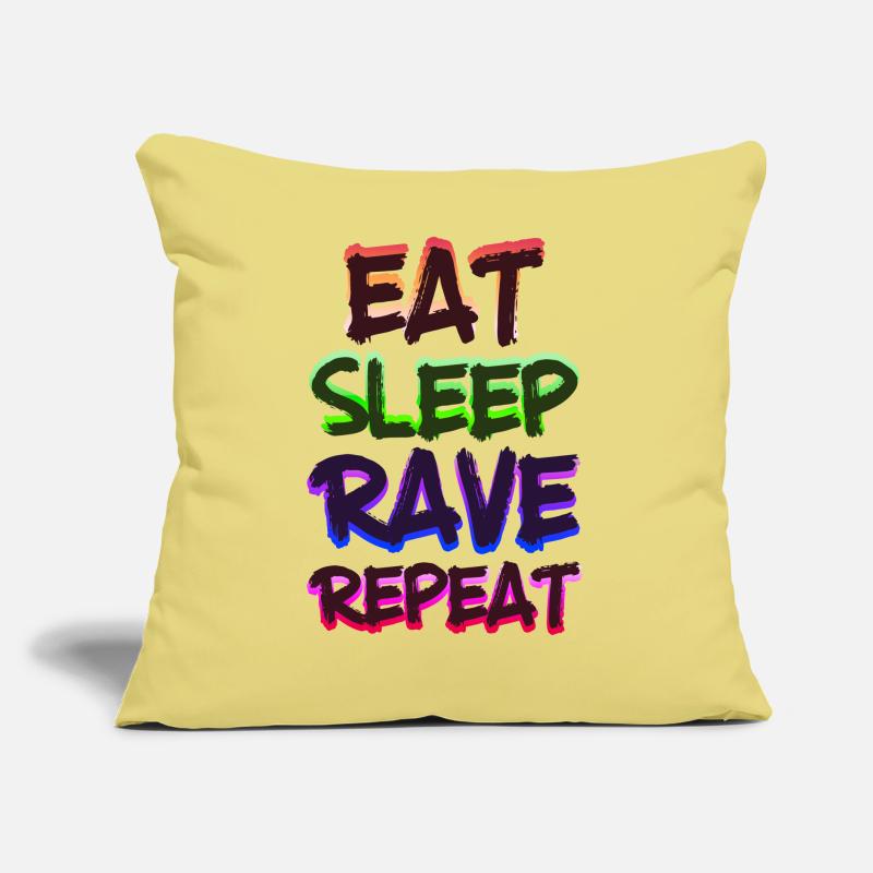 Eat Sleep Rave Repeat EDM Rave Electro Techno Sofakissen mit Füllung 45 x 45 cm