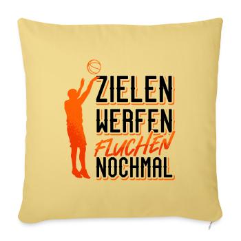 Zielen werfen fluchen nochmal / Basketball Design - Sofakissen mit Füllung 45 x 45 cm - Hellgelb - Vorne