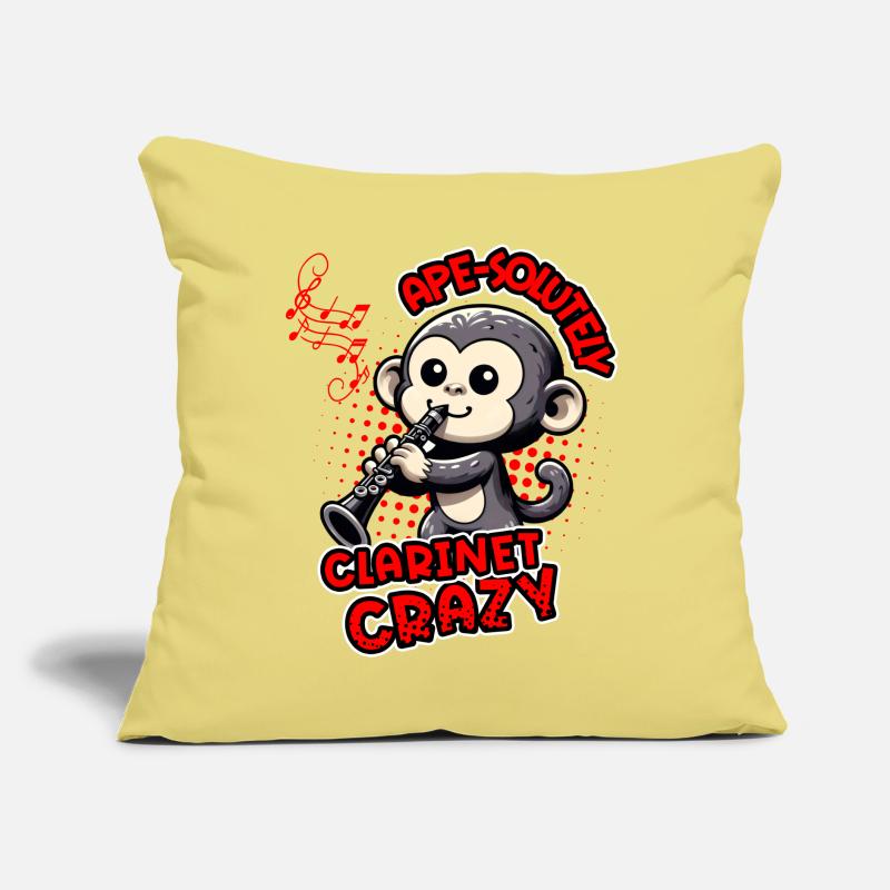 Ape-solutely Clarinet Crazy Funny Monkey Design Sofa pillow with filling 45cm x 45cm