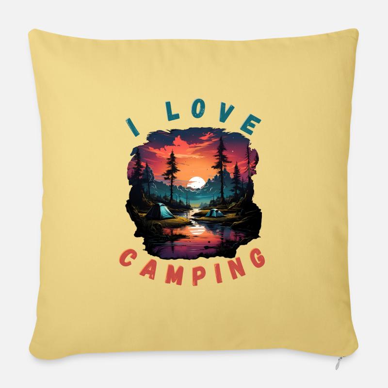 Camping - Sofakissen mit Füllung 45 x 45 cm - Hellgelb