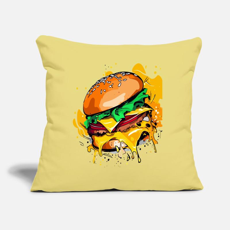 Extra Cheese Burger Cheeseburge Sofa pillow with filling 45cm x 45cm