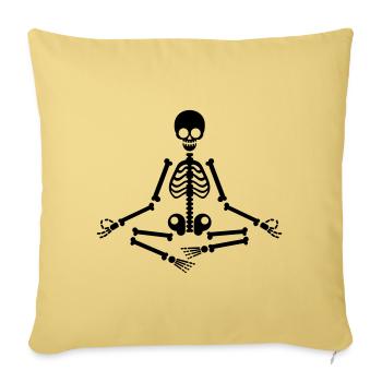 Meditation Skelett meditieren Entspannung Yoga Fun - Sofakissen mit Füllung 45 x 45 cm - Hellgelb - Vorne
