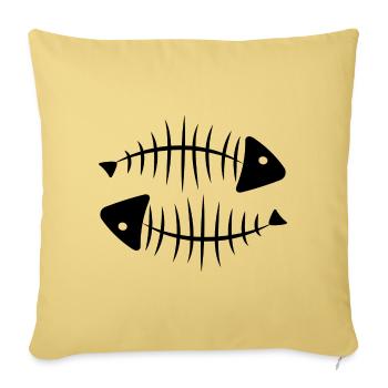 double arête de poisson - Coussin et housse de 45 x 45 cm - jaune délavé - Devant
