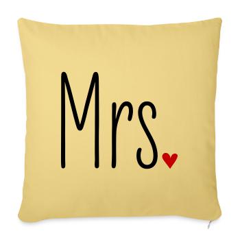 Look assorti Mr et Mme Saint-Valentin paire assortie - Coussin et housse de 45 x 45 cm - jaune délavé - Devant