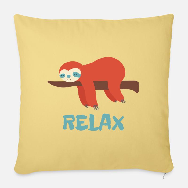 Relaxed sloth - Sofa pillow with filling 45cm x 45cm - washed yellow