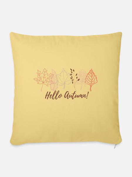 Hello autumn Hallo Herbst - Sofakissen mit Füllung 45 x 45 cm - Hellgelb