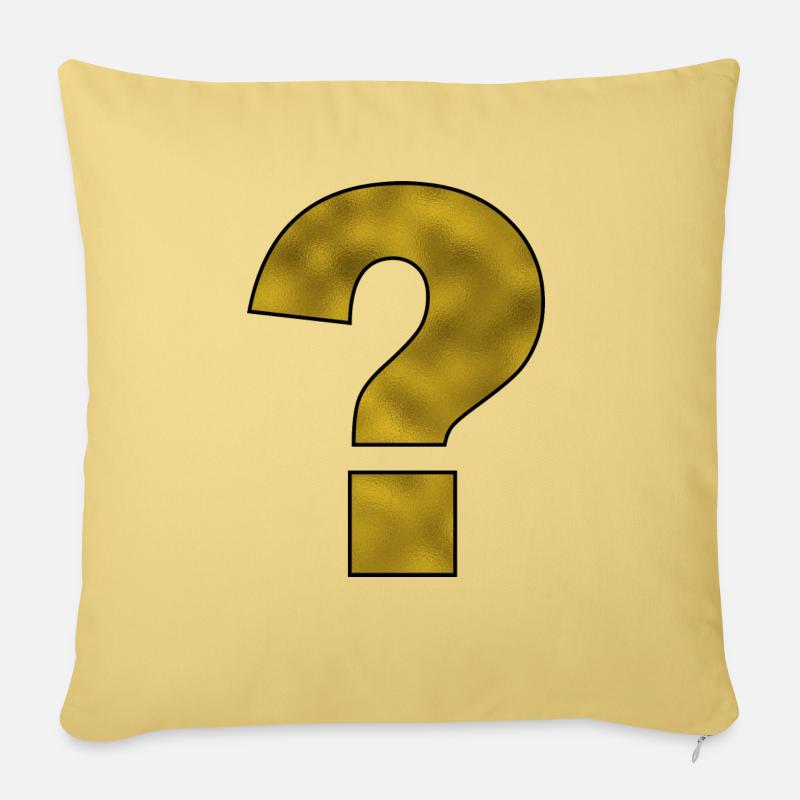 Satzzeichen Fragezeichen Gold - Sofakissen mit Füllung 45 x 45 cm - Hellgelb