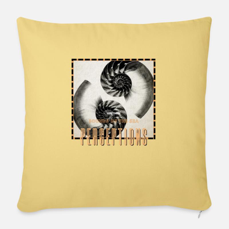 Thème Sons de la mer - Coussin et housse de 45 x 45 cm - jaune délavé
