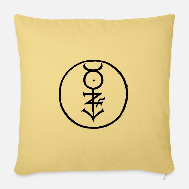 Symbole alchimique - Coussin et housse de 45 x 45 cm - jaune délavé