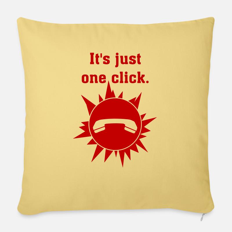 C’est juste un clic, pour repousser, repousser le téléphone - Coussin et housse de 45 x 45 cm - jaune délavé